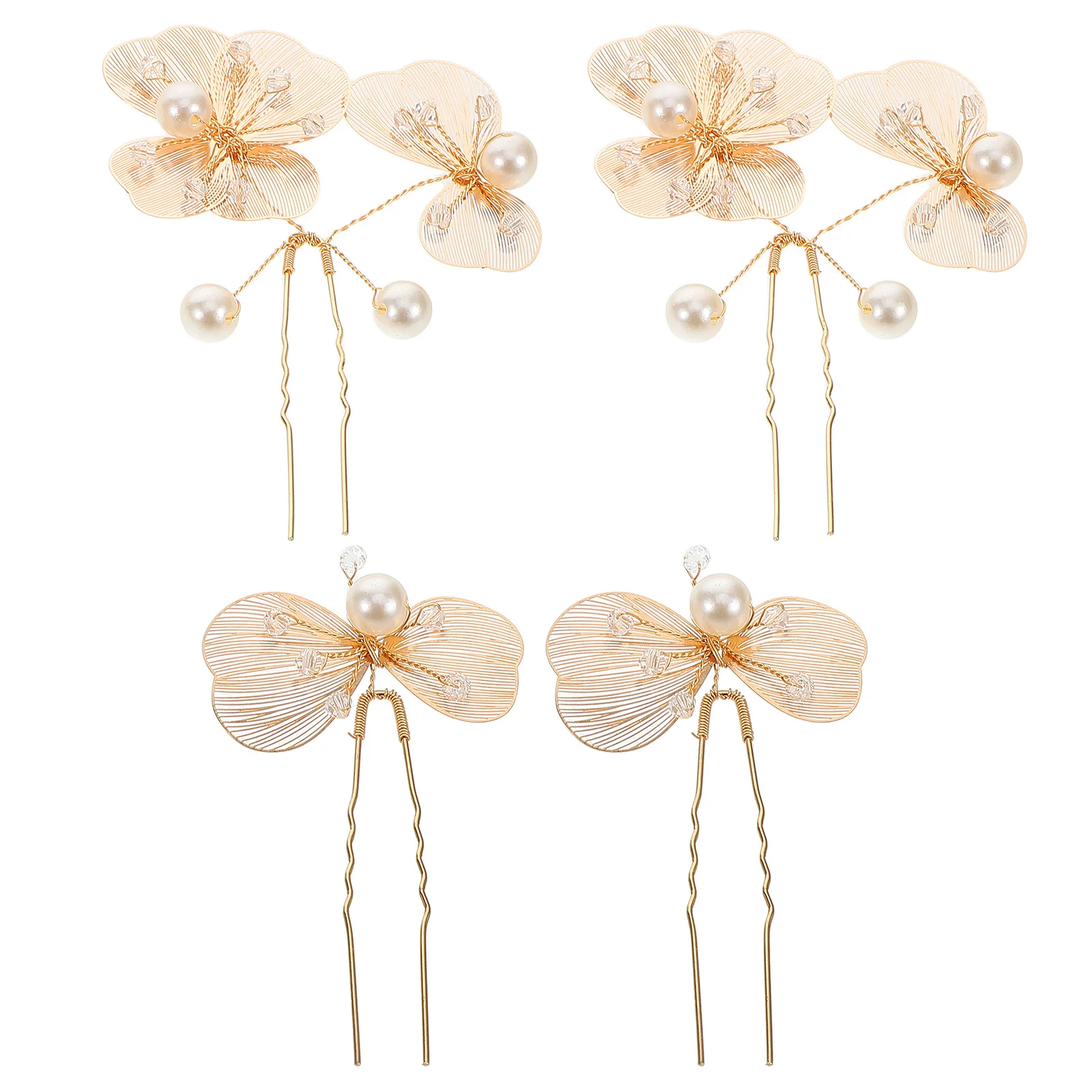 

4 шт., свадебные аксессуары для волос, элегантные заколки для волос с золотыми цветами, свадебные головные уборы для ужина, украшения вечернего платья