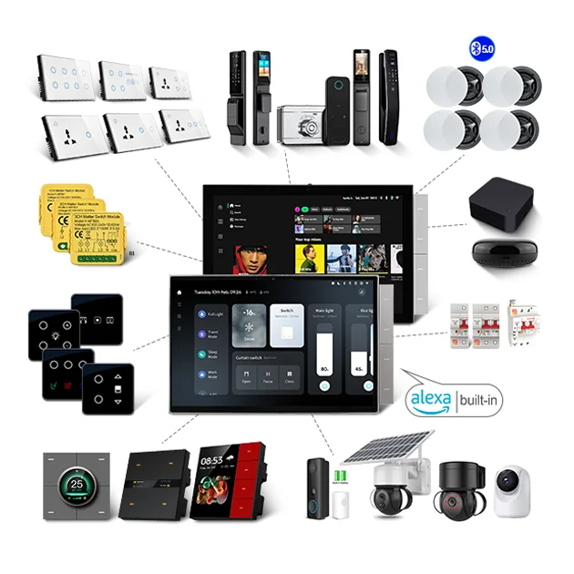 

2025 New Arriving Tuya Smart Switch 10 Inch Tuya Smart Home Zigbee Gateway Scene Control Panel Support Eight Country Languages