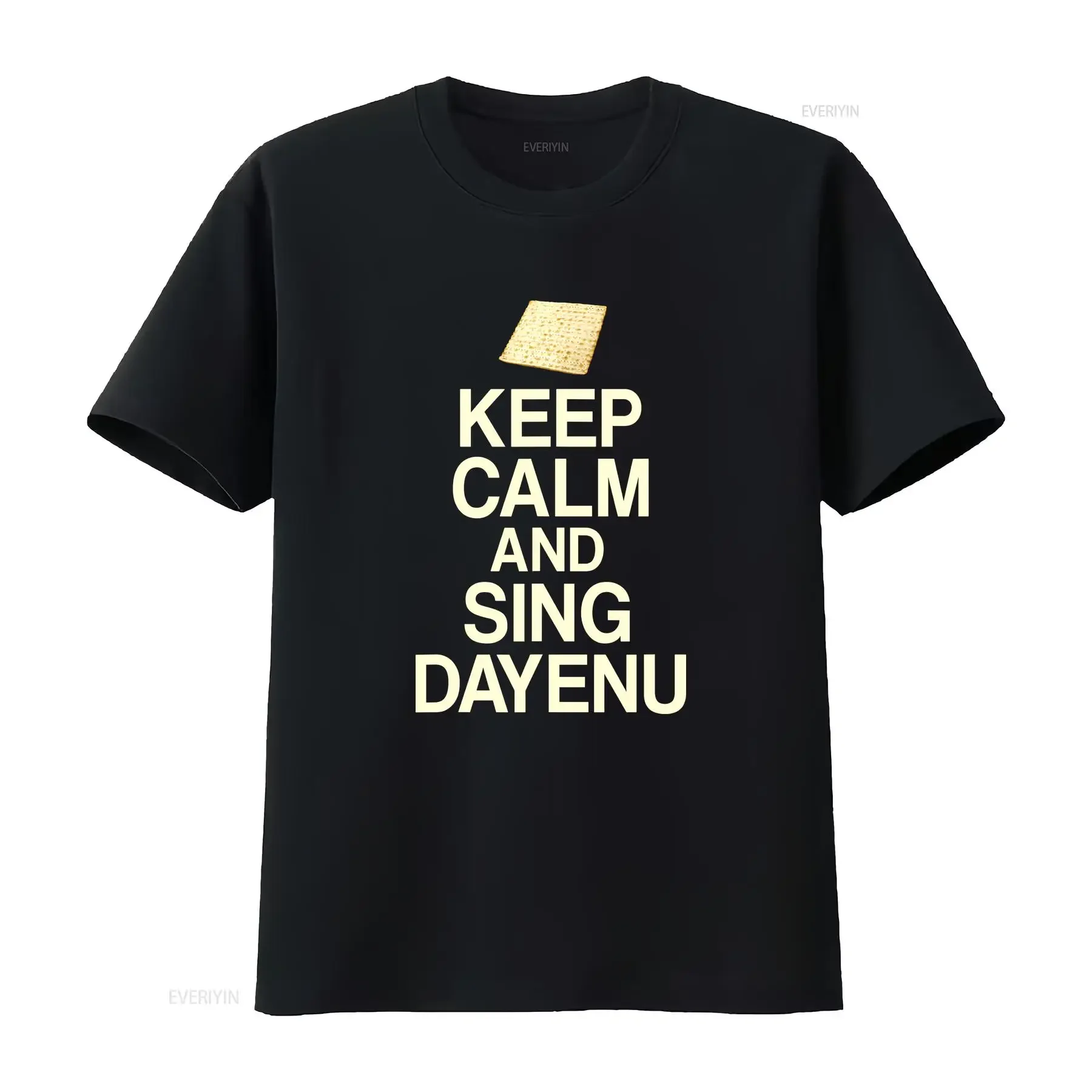Passover Dayenu Keep Calm Matza T Shirt vintage Washed Breathable homme Casual Unisex fashion Stylish Soft