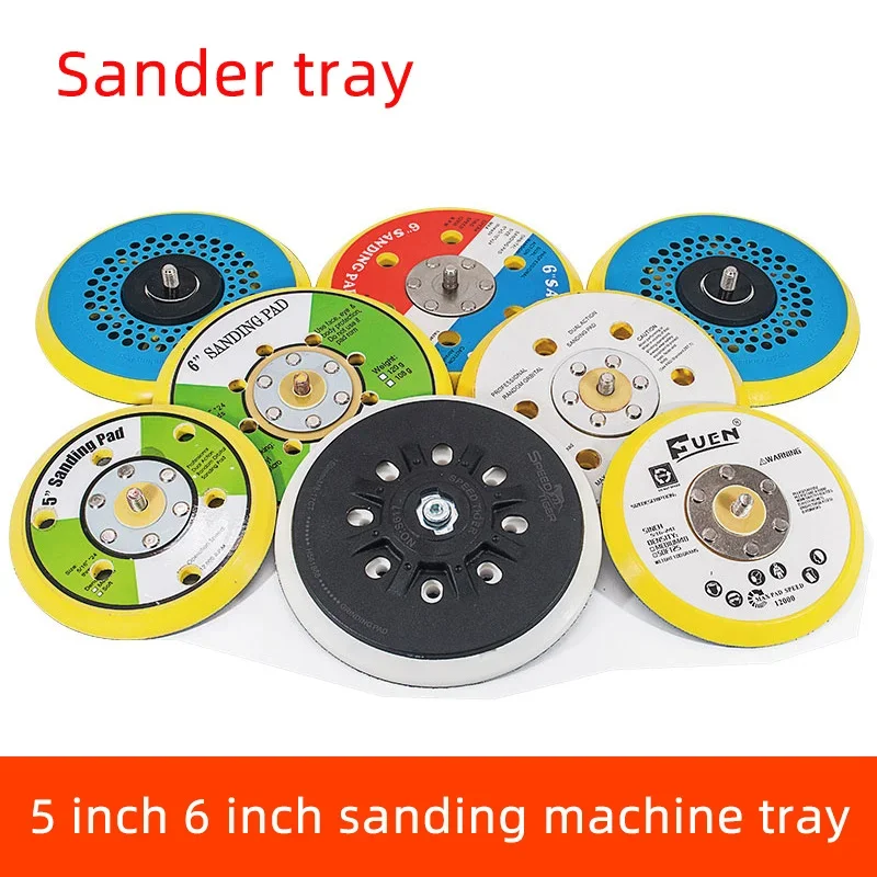 damPneumatic Dry Grinder Tray 5 Inch 6 Hole Grinder Grinding Head Accessories Auto Putty Flocking Sandpaper Machine Sticky Disk