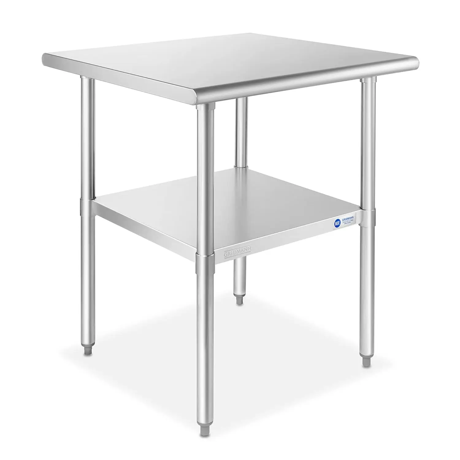 

Stainless Steel Work Table 24 x 24 Inches, NSF Commercial Kitchen Prep Table with Under Shelf for Restaurant and Home