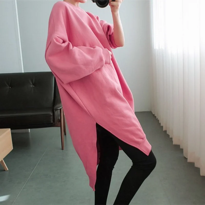 Loose round Neck Hoodless Sweatshirt Women's Base Layer Shirt Fashion Casual Outerwear Korean Style Commute Wind Thickened Po...