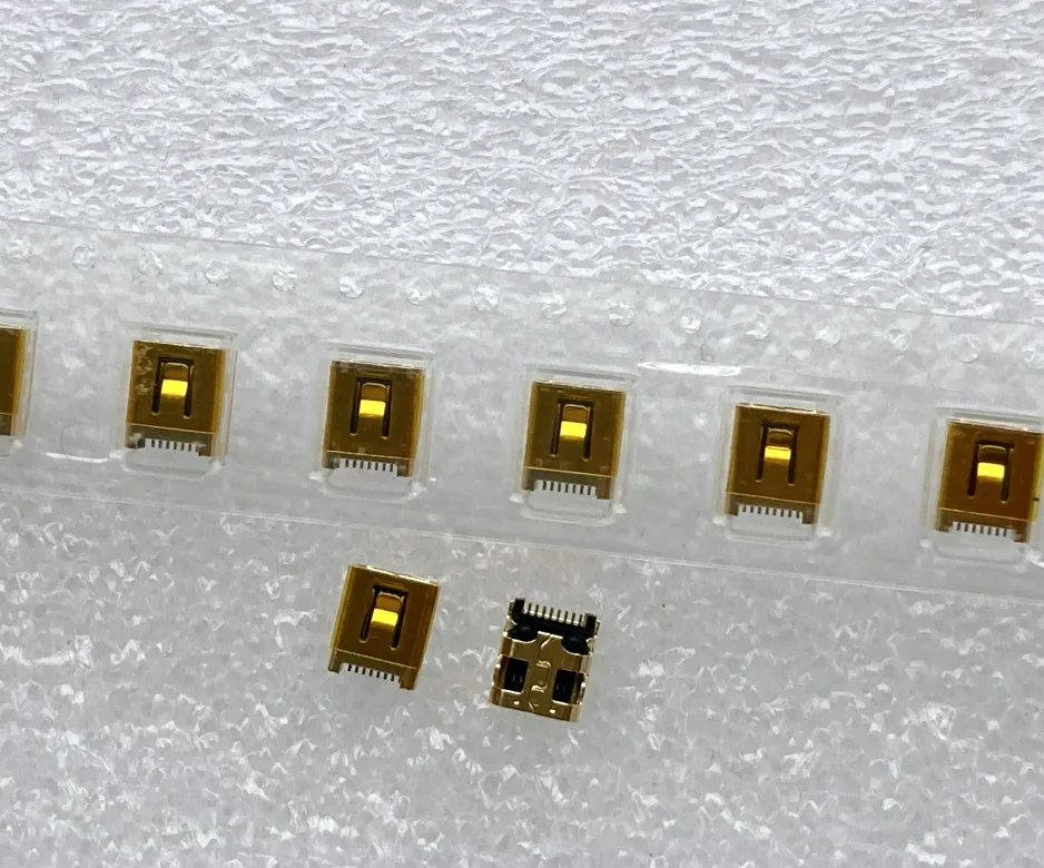 For mobile phone tail plug V3 port 8P gold-plated MINI USB direct plug, charging female seat, data interface, socket
