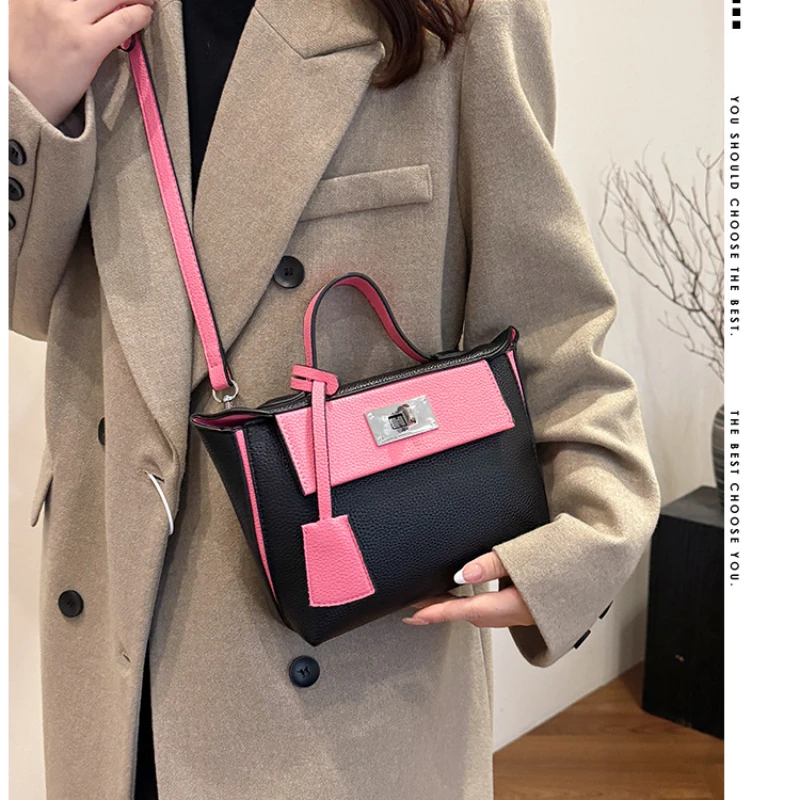 حقيبة يد جديدة لعام 2024 حقيبة نسائية حقيبة تجارة خارجية موضة كيلي حقيبة يد نسائية حقيبة كتف متقاطعة للجسم