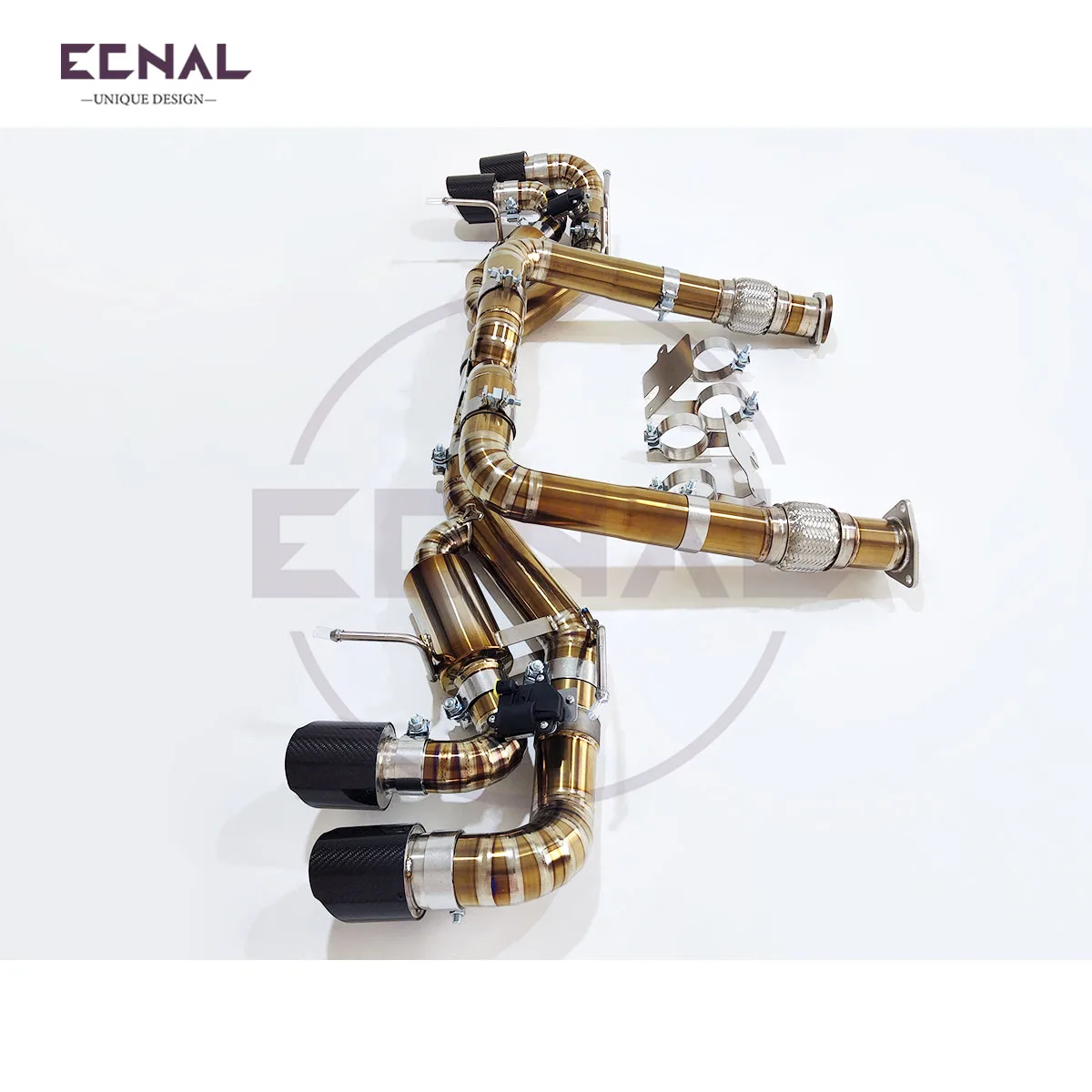 Ecnal Exhaust Valved Axle-back Pipe for Corvette C8 6.2L V8 2020+ Titanium Alloy Car Sport Exhaust System with Valve Muffler
