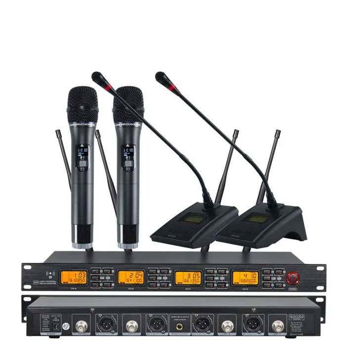 

UR-4000E 640-690MHz Stage Microfone Wireless Conference 4 Channel Microphone microfono wireless audio sound system