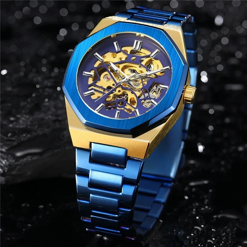 FORSINING 344D Mechanical Sport Design Bezel Fashion Watches Top Brand Luxury Montre Homme Clock Men Automatic Skeleton Watch