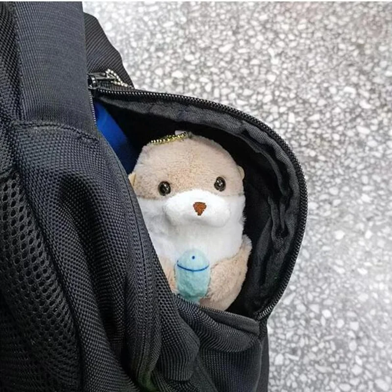 12cm 허그 피쉬 수달 인형 귀여운 플러시 펜던트 슈퍼 귀여운 인형 여자친구와 베스트 프렌드를 위한 선물 장식용 백팩 펜던트 장난감