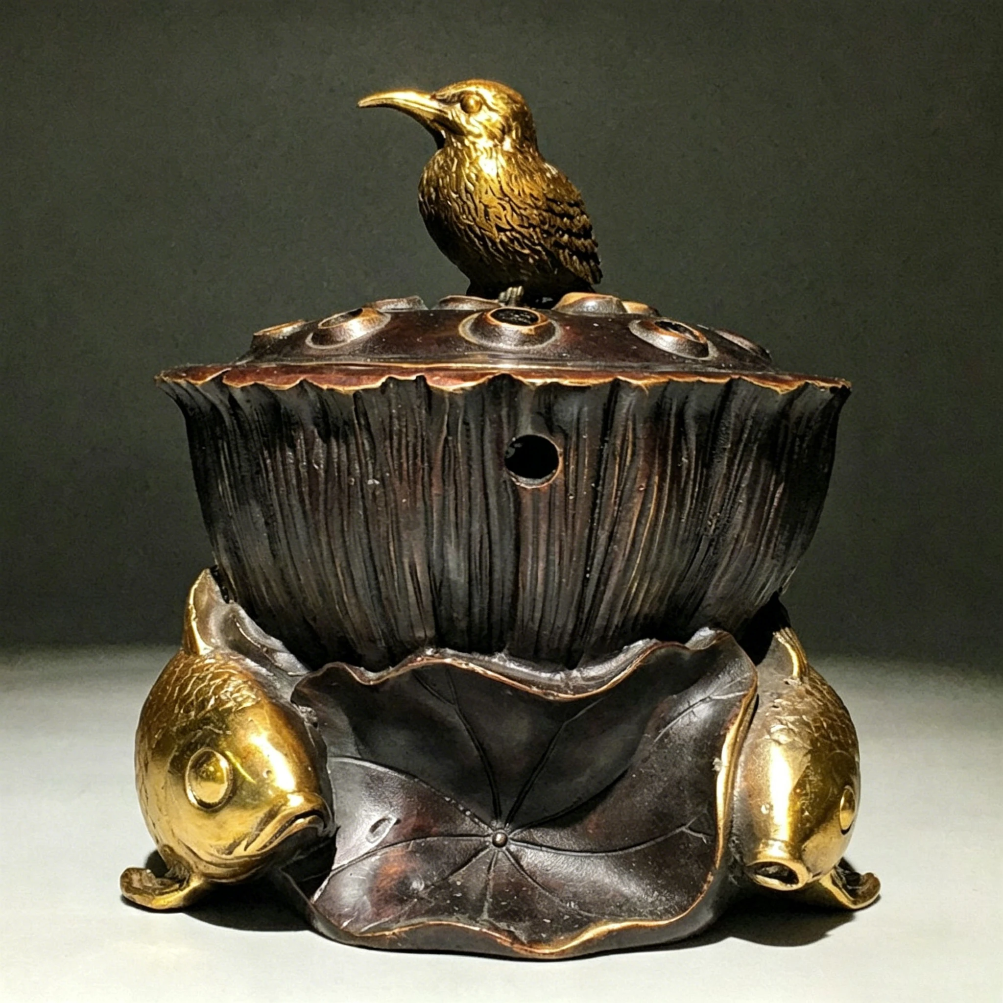 Fish, lotus, birds and beasts Incense Burner Statue for Tea Home Decor Ornaments
