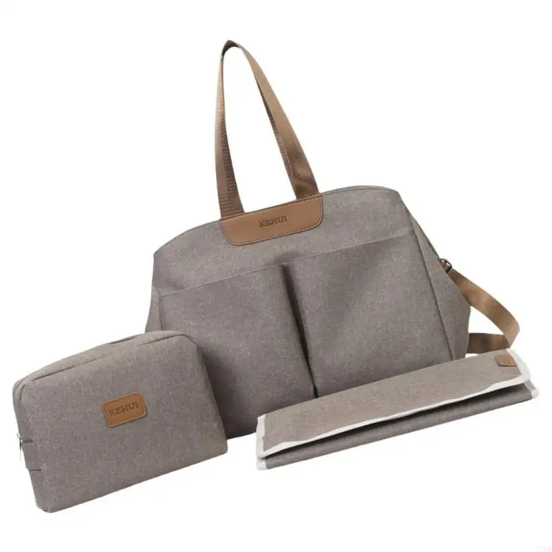  Mom Bag Multiple Compartment Crossbody Shoulder Bag with Diaper Changing Pad & Small Bag Pram Hanging Bag Handbag