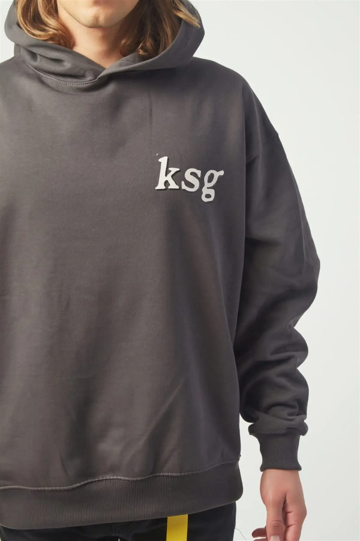 Ksg Oversized Sweatshirt Donkergrijs Stijlvolle Flamboyante Lichtgewicht Casual Cool Nieuwe Mode 2022 Trend Model