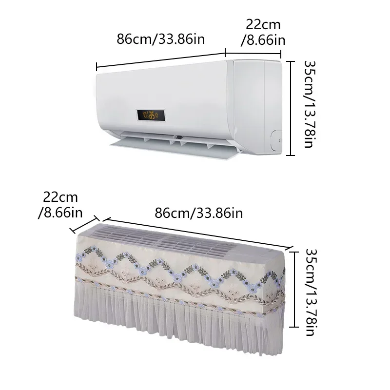 Lace Air Conditioner Cover Washable Household Dust Cover Bedroom Hanging Air Conditioner Cover Home Airconditioner Decor