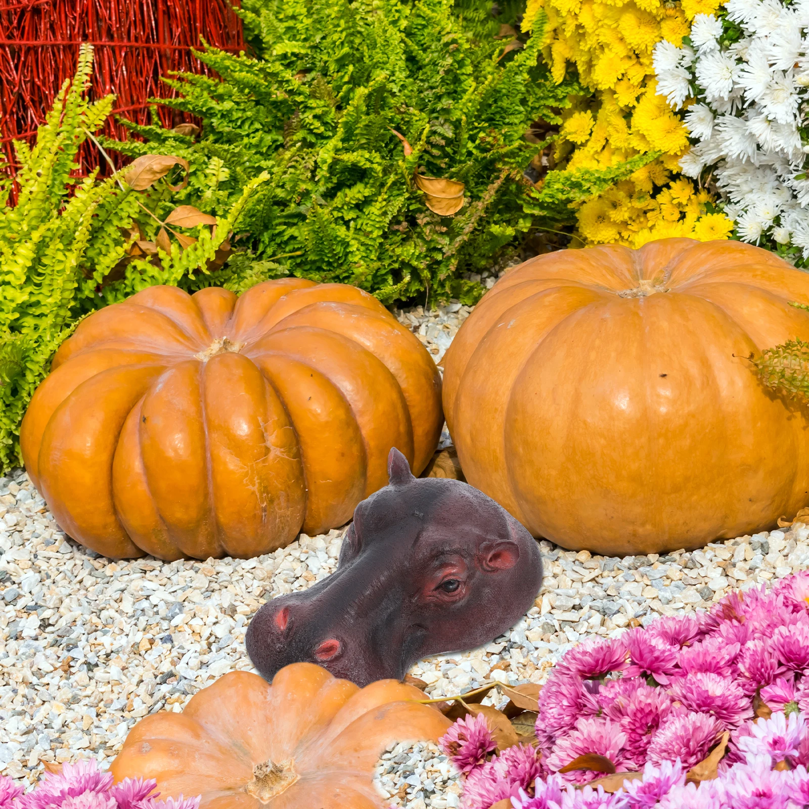 Floating Animals Pond Hippo Head Waterproof Aquarium Landscape Resin Decor Realistic Design Lifelike Movement Garden Fish Tank