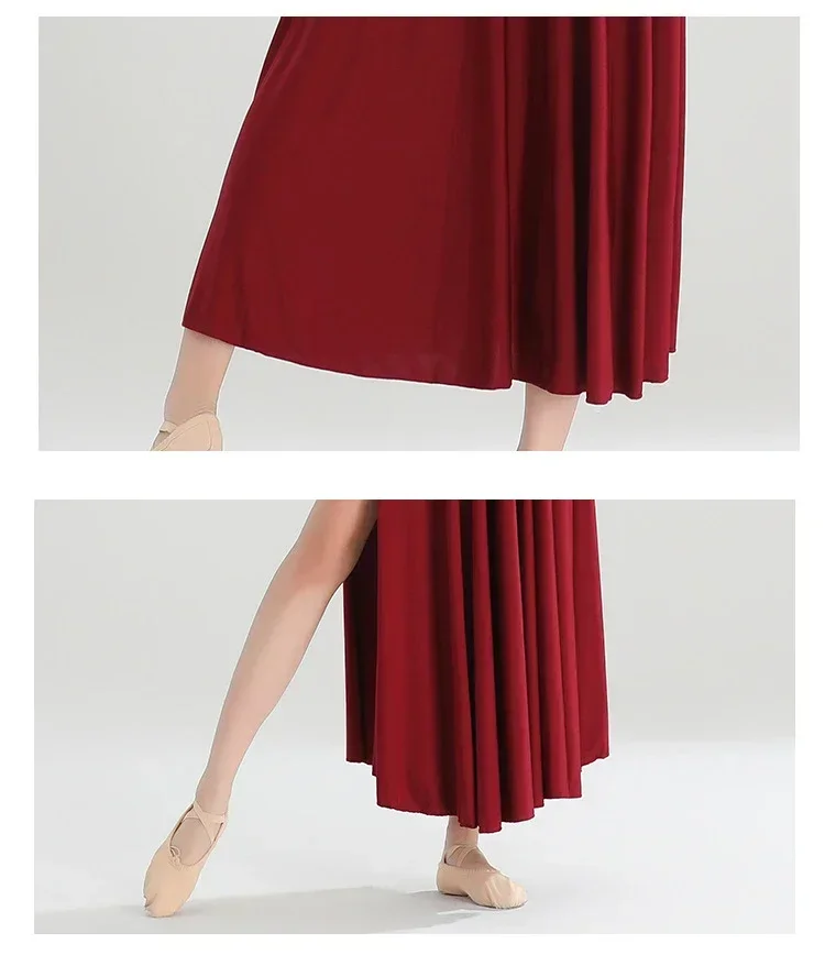 Klassisches Tanzkostüm, Kleid mit breiten Trägern und weitem Rock, fließendes Kleid im chinesischen Stil, modernes Tanzkostüm für Ballett, Damen. – Detail 5