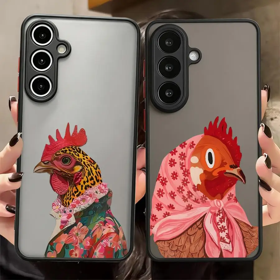 Cartoon Chicken Case for Samsung Galaxy A34 A36 A16 A15 A54 A17 A52 A35 A14 A23 A53 A56 A55 A52S A72 A73 A33 Phone Cover