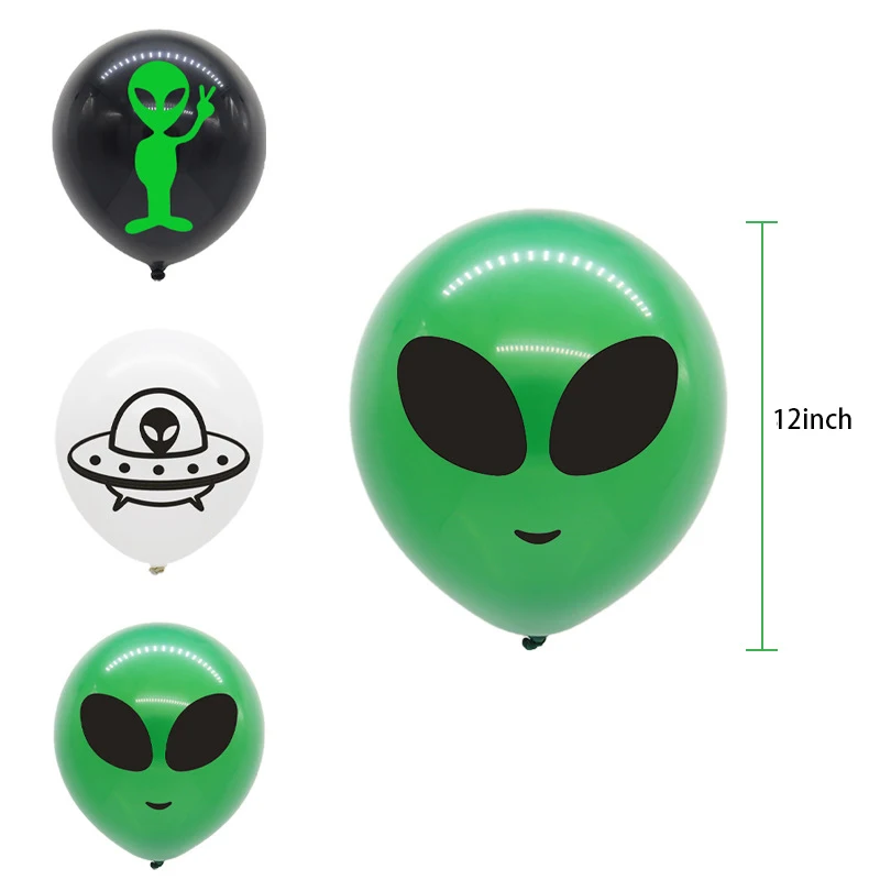 Alien Balloon Astronaut Space UFO Theme Party Decorations Alien Latex Ballon Happy Space Birthday Party Balloon Kid Favor Globos