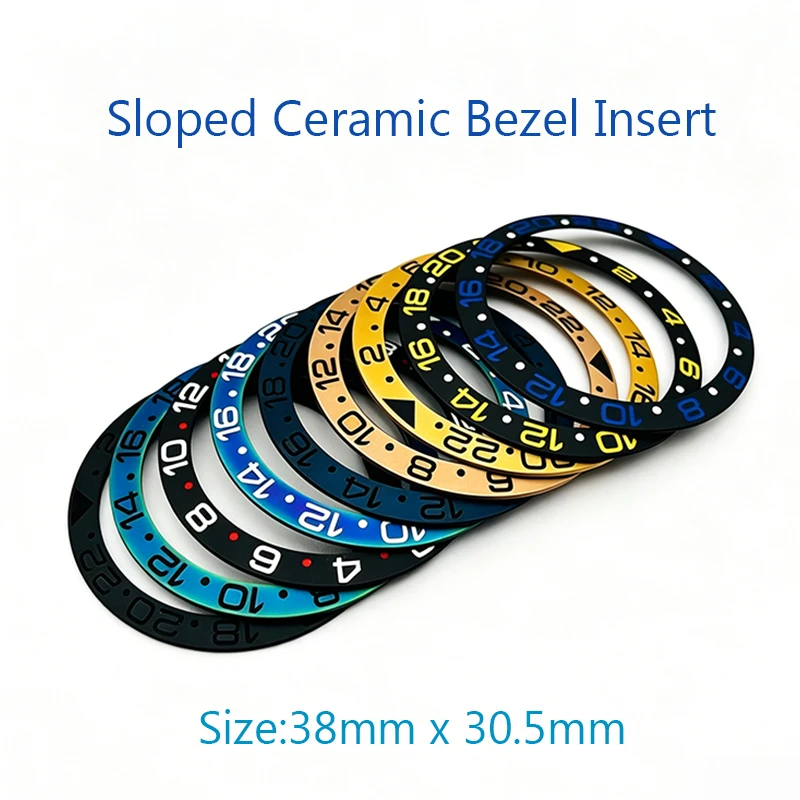 Mod 38mmx30.5mm Ceramic Sloped Watch Case Bezel Insert Ring Fits GMT Men Mechanical Watch Repair Replace Parts