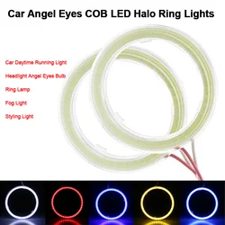 Car Angel Eyes COB LED Halo Ring Lights Car Motorcycle Headlight Circle Ring Aperture Lamp Fog Light 60/70/80/90/100/110/120MM