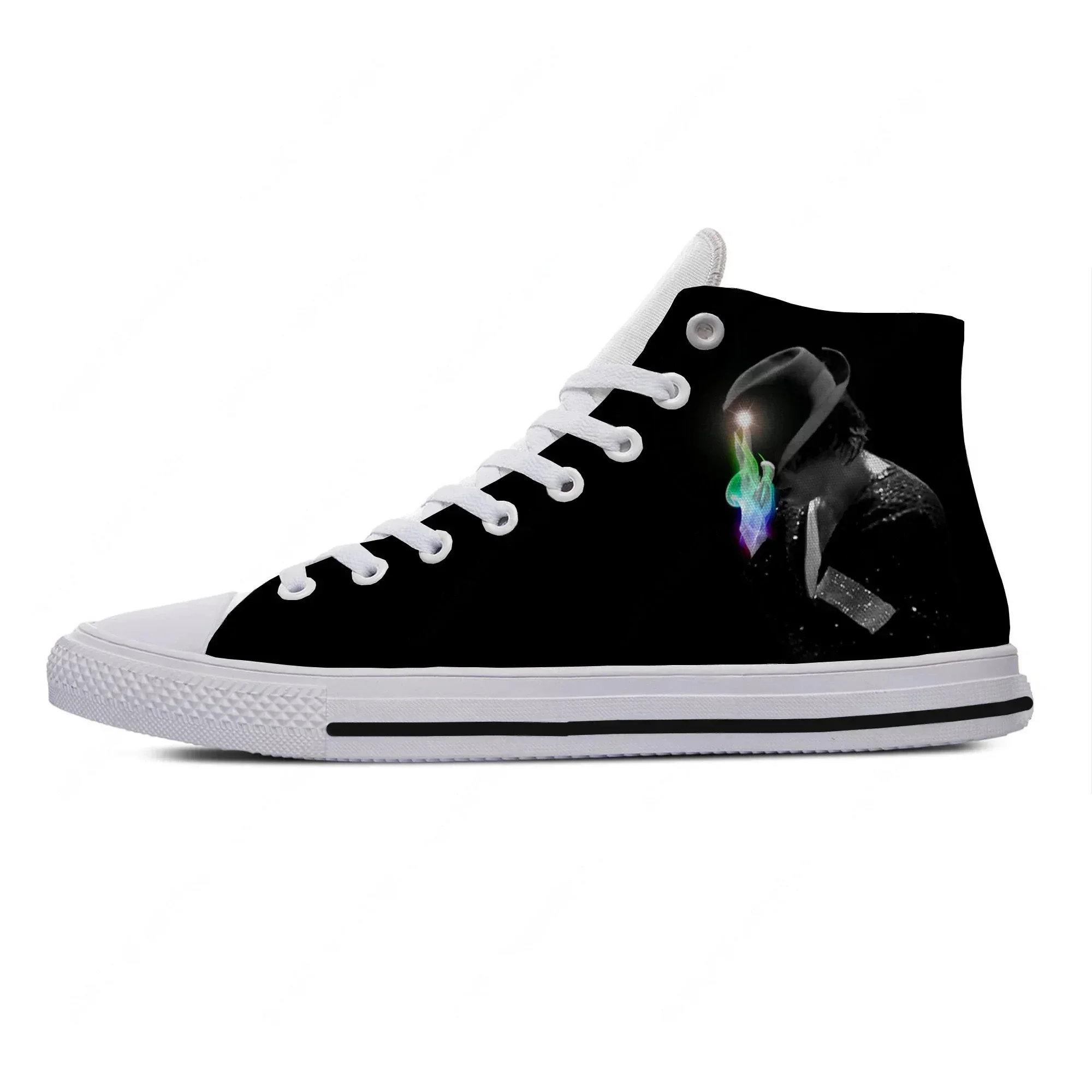 

Hot Men Women Hip Hop Fashion Shoes Summer Mens King of Pop Michael Jackson Lightweight High Help Canvas Shoes Board Shoes