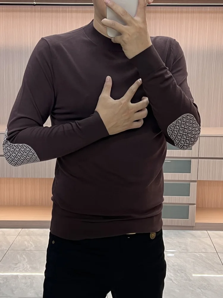 

Autumn Winter New Sle Men's Design Thin Knitted Long Sve round Ne Busin Casual Soft Base irt Comfortable Knitwear