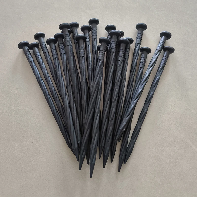 30pcs Plastic Landscape Edging Stakes, Lawn Edging Anchoring Pins, Garden Border Nails, Spiral Stakes for Grass Stone Separator