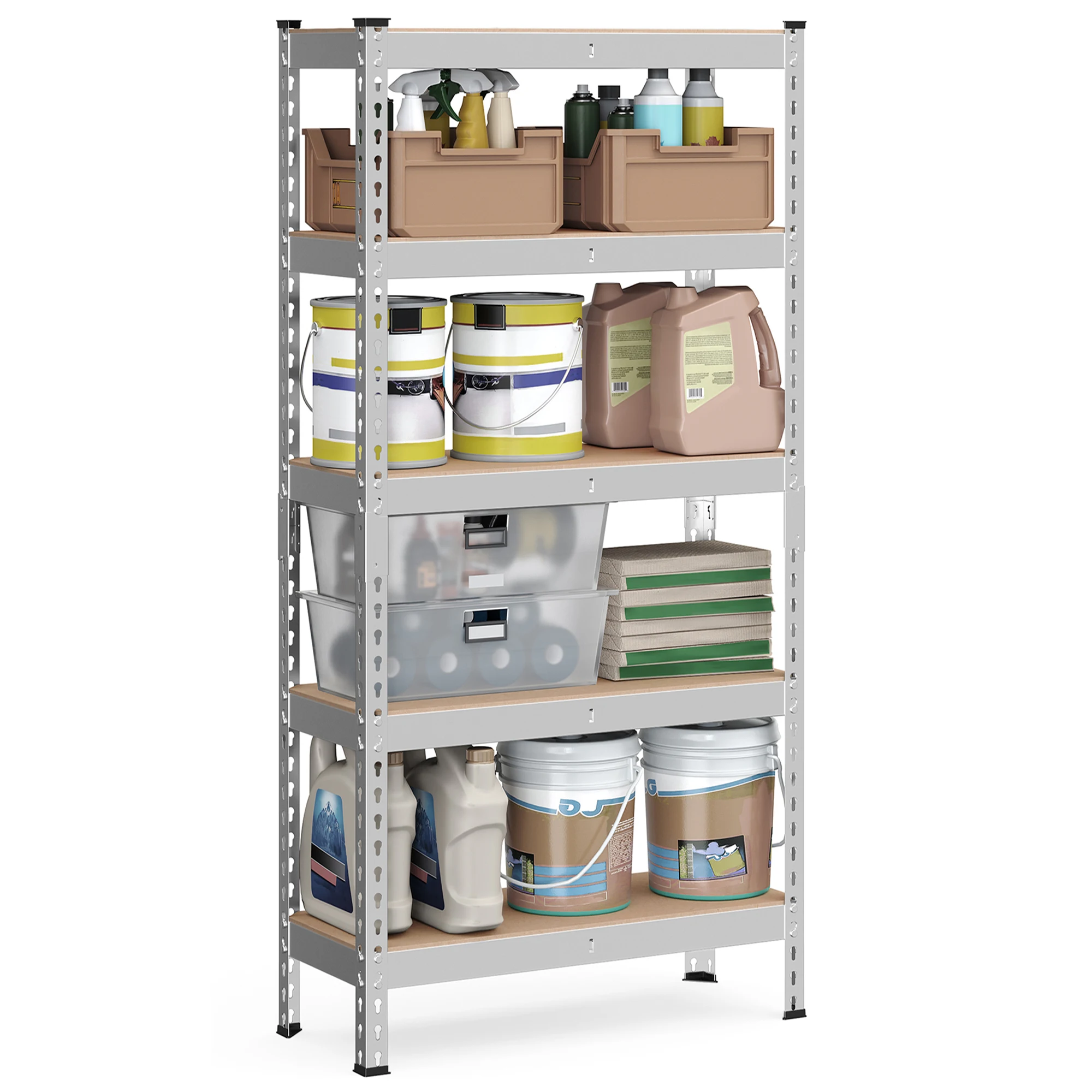 

SONGMICS 5-Tier Storage Shelves, Garage Storage, Boltless Assembly, Adjustable Shelving Unit, 11.8 x 29.5 x 59.1 Inches