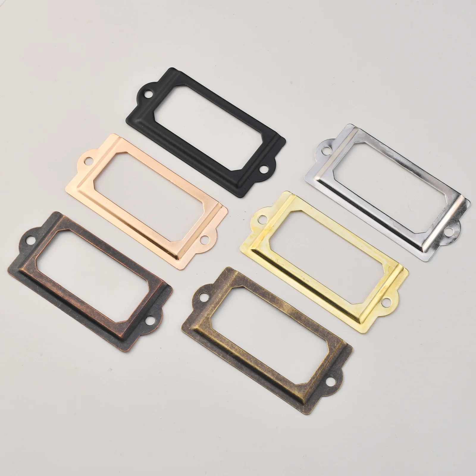 Antique label frame, business card drawer decorative gift box tin frame handle 70 * 33MM