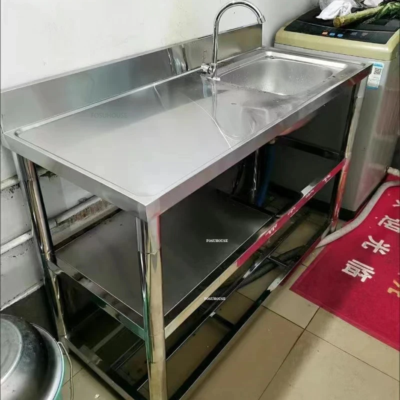 Creative Three-layer Kitchen Sink Modern Home Kitchen Accessories 304 Stainless Steel with Bracket Storage Integrated Sink Basin