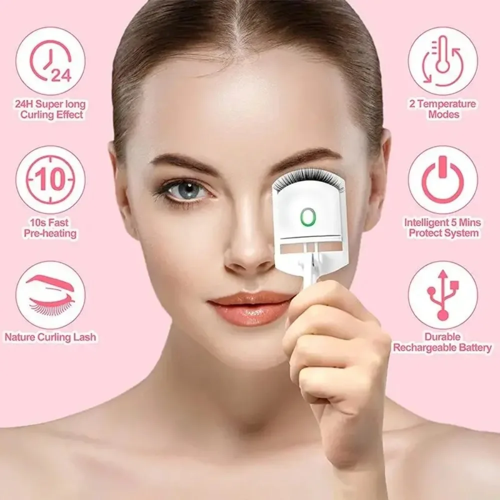 Lash Perm Electric Eyelash Curler Temperature Control Electric Eyelashes Clip ABS Long-Lasting Curl Beauty Eye Instrument