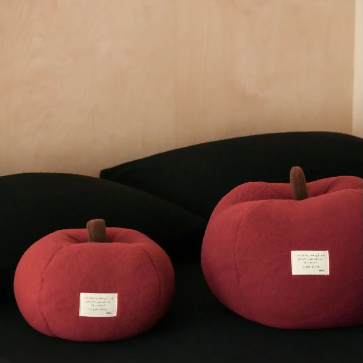 Red Shaped Plush Pillow for Christmas Decor Cute Girls Room Accessories Soft Faux Wool Throw Pillow for Living Room