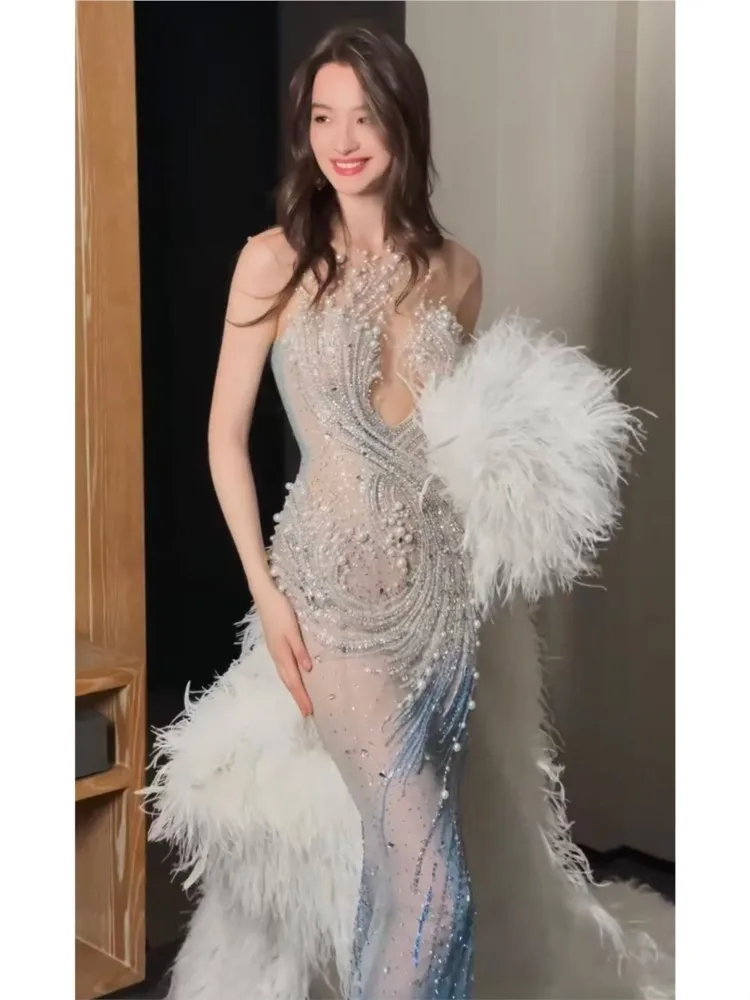 Heavy industry Light luxury high-end custom-made fishtail banquet elegant toasting main dress