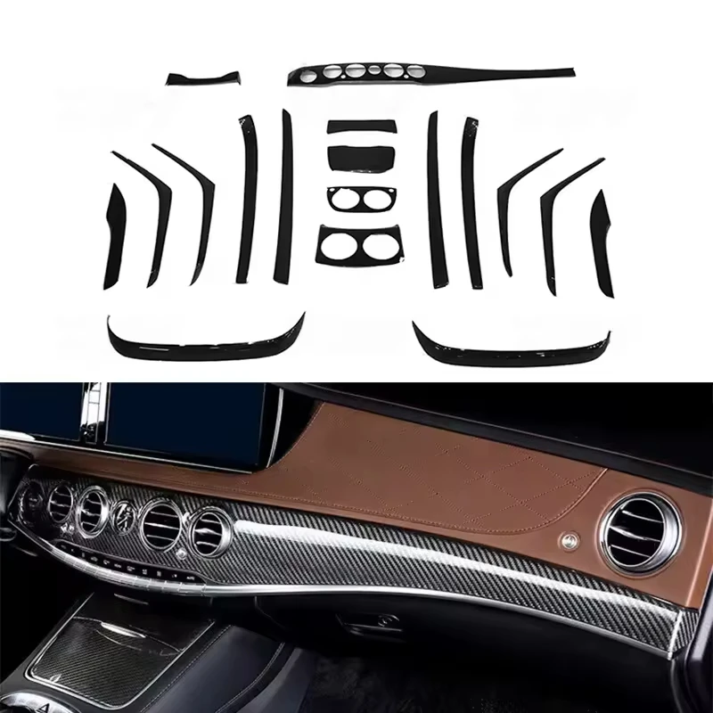 

Накладки из настоящего карбона для интерьера автомобиля Mercedes S-класса W222 S320L S400, комплект для декора салона
