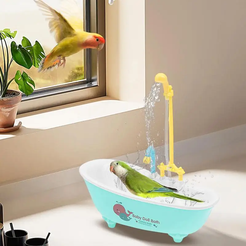 Parrot Shower Basin Pet Bird Cage Automatic Bathtub Multifunctional Bird Bathtub Parrot Shower With Water Circulation