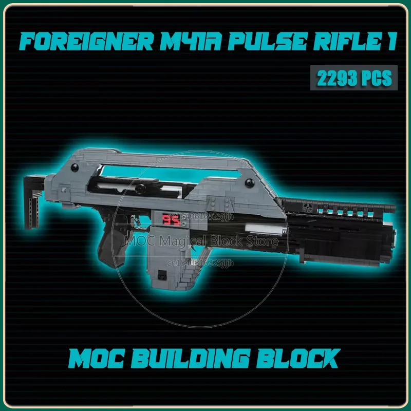1:1 Scale Battlefield Model Bricks M41A Pulse Moc Building Blocks Puzzle Toy Display Military Sets Collection Xmas Gifts