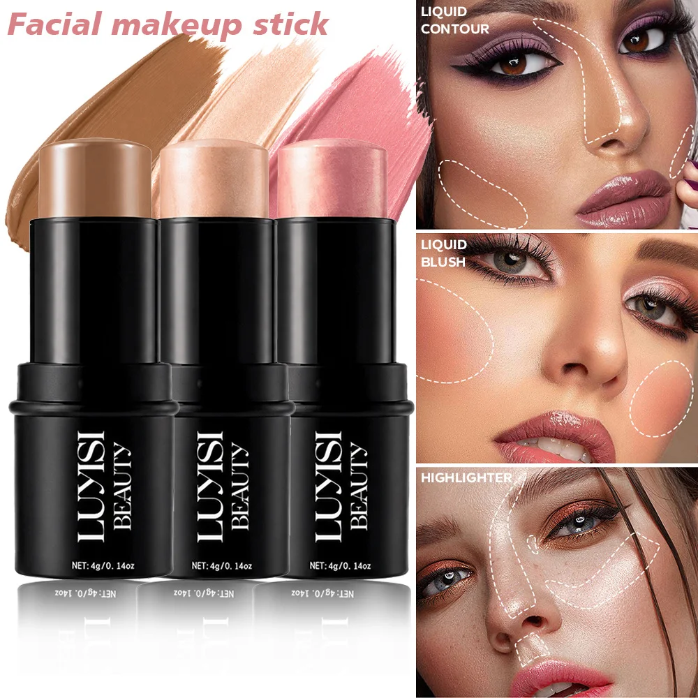 1PC Face Makeup Stick,Available in Contour,Highlighter&Blush,Natural Sculpted Glow Finish,Luxurious Cosmetics For Dairy Or Party