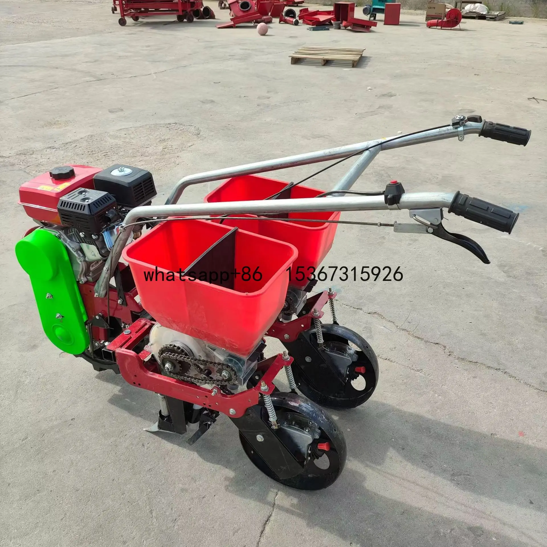 

Hot Selling corn Seed Sowing Machine Hand Pushed peanut Seed planting Fertilize machine with 7.5hp gasoline engine