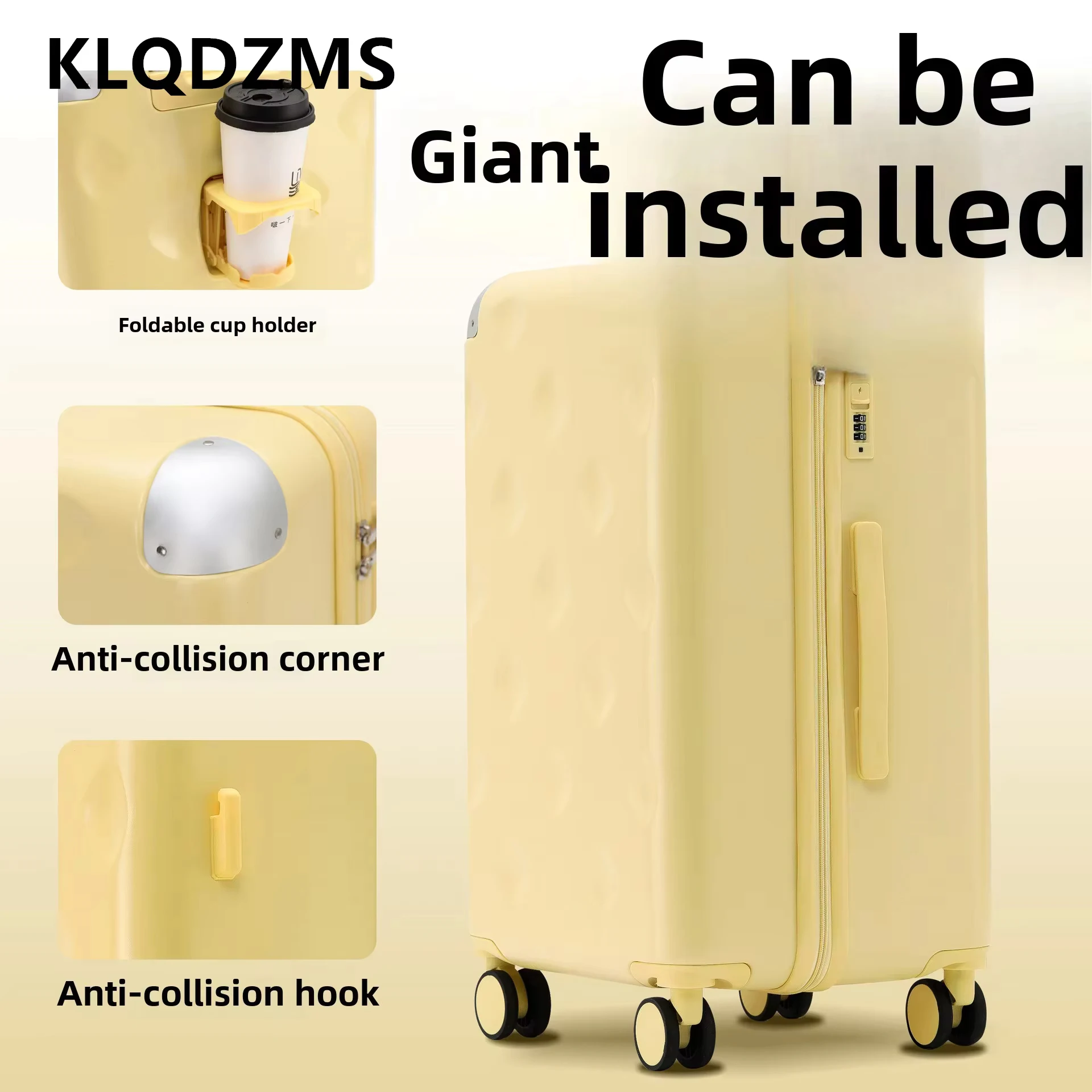 KLQDZMS 20Multifunctional Luggage 24 Trolley Case 26 Inches Password Box PC Boarding Box Women's Carry-on Travel Luggage