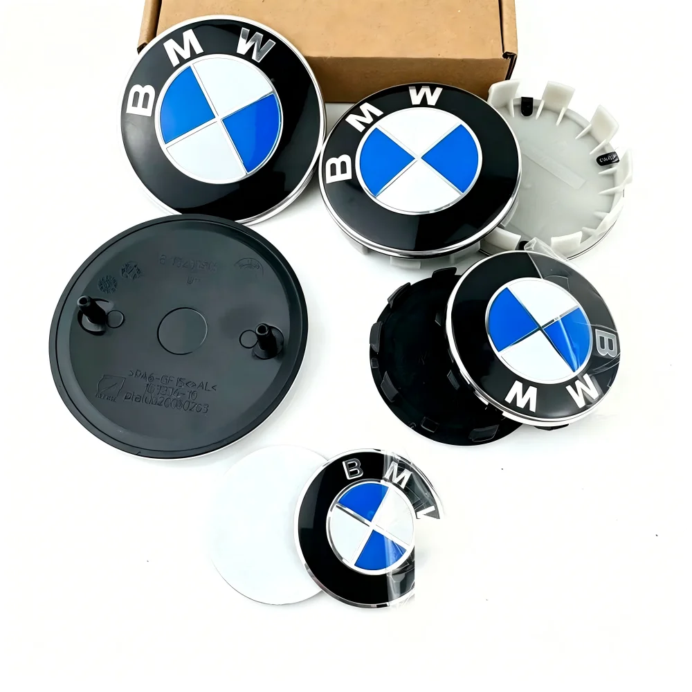 7Pcs Car Wheel Center Caps Fiber Black Car Hood Front Rear Trunk Emblem For BMW F20 E36 E46 X6 M4 E60 E93 E87 G01 G20 X3 X5 F30 - view 3