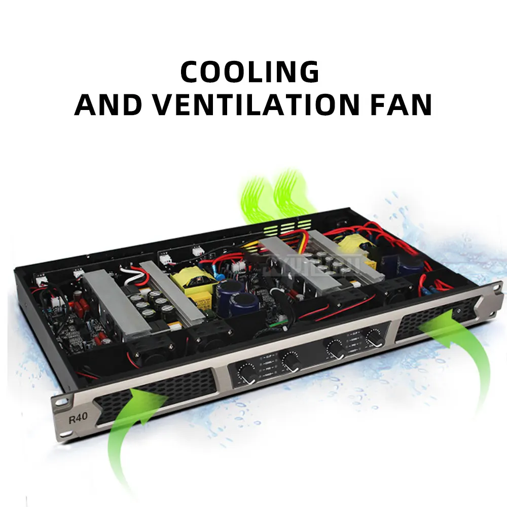 Dual Channel DSP Amplifier, Digital Power Amplifier, Hi-Fi Sound Quality for Home & Concert Use Professional High Power