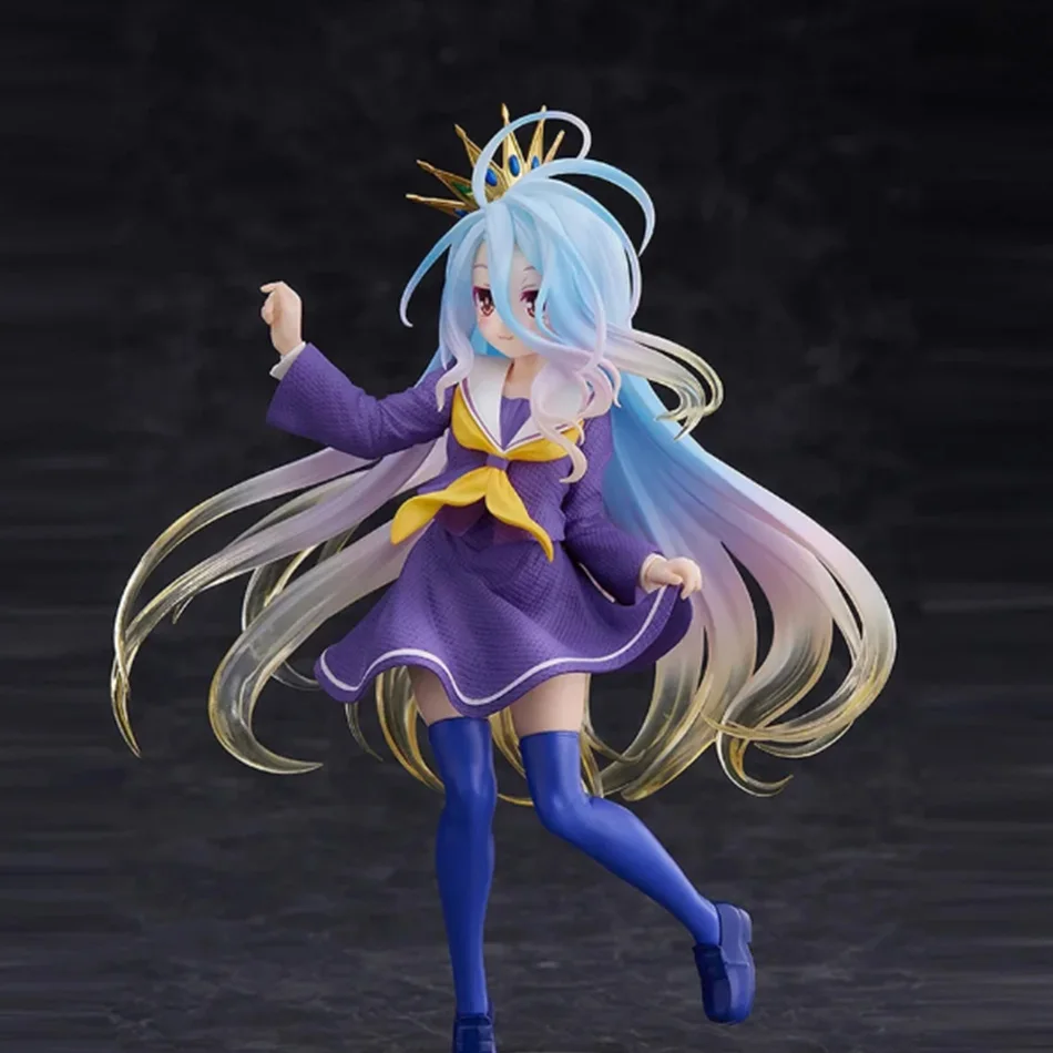 Branco Shiro No Game No Life Anime PVC Figura 18,5 cm Ornamento de ação Brinquedo modelo colecionável para presente de feriado
