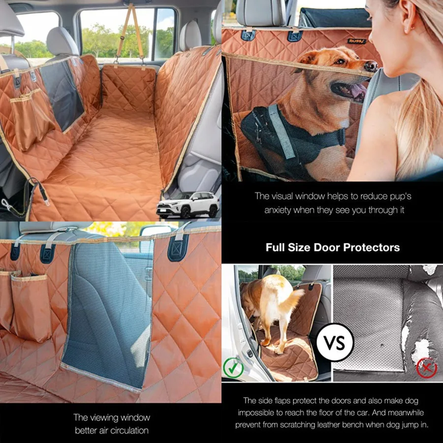 

Dog Seat Cover for SUV and Small, Waterproof Car Hammock Heavy Duty Back Seat Cover for Dog with Mesh Window Durable Scratchpro