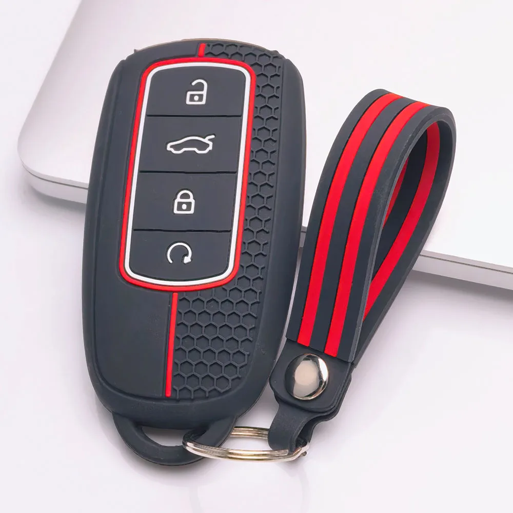 Key Cover for Chery Tiggo7 Tiggo8 Tiggo5X Arrizo5 Arrizo6 4 with Keychain Anti-Scratch Shockproof Soft Grip Dust Cover New