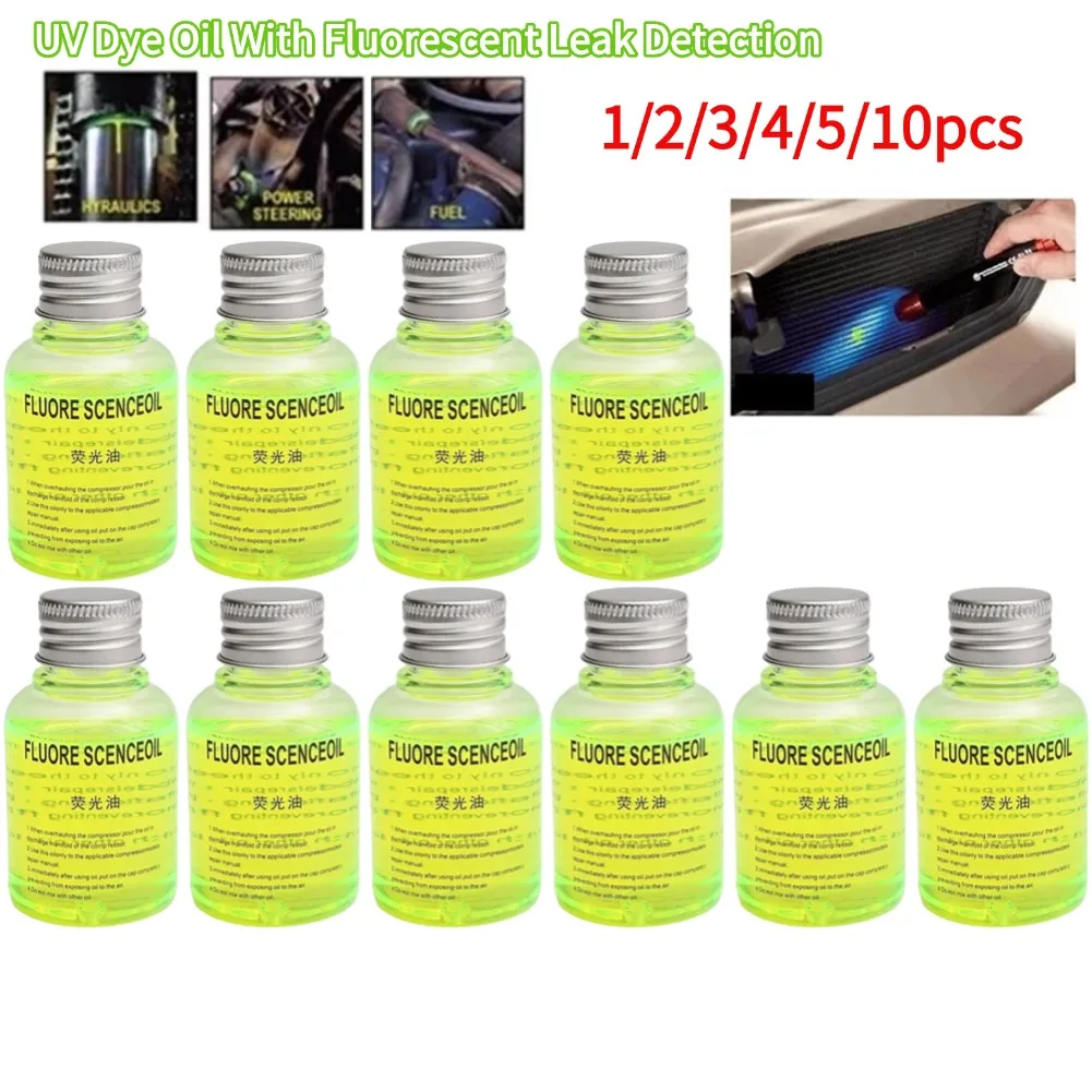 UV Dye Oil With Fluorescent Leak Detection Leak Detector Test For Car AC A/C Auto Air Conditioning Fluorescent Oil Dye Tracer