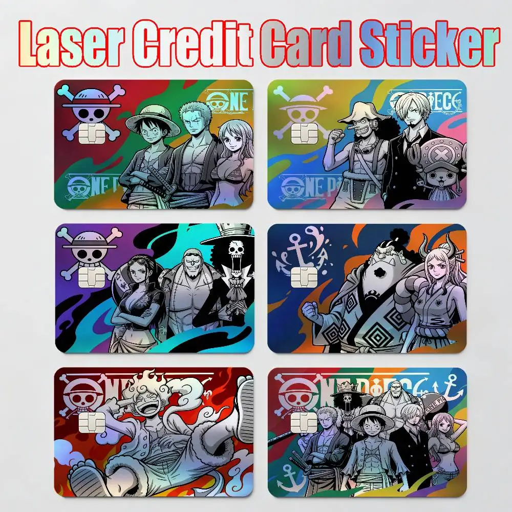 

MOTORCYCLE cool MOTORCYCLE STICKERS ONE PIECE LUFFY ZORO SANJI ACE NAMI Laser Reflective Card Skin Sticker For Debit Credit Card
