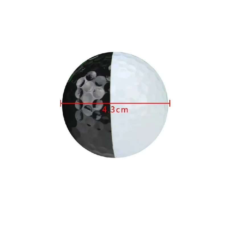 5Pcs Rubber Golf Balls Two Layers High Grade Outdoor Sport Golf Game Training Match Competition Black and White