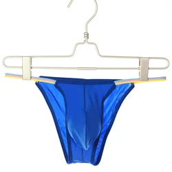 Uomo Bikini intimo Ice Silk Wet traslucido U convesso Pouch Lingerie mutande sottili mutandine a vita bassa forcella alta String Homme