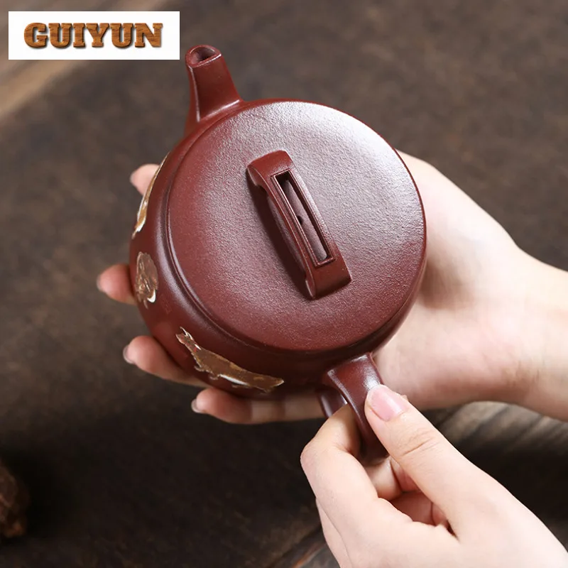 300ml Luxury Yixing Purple Clay Teapots Master Handmade Large Caliber Pot Raw Ore Purple Mud Kettle Chinese Zisha Tea Set Craft - Image 4
