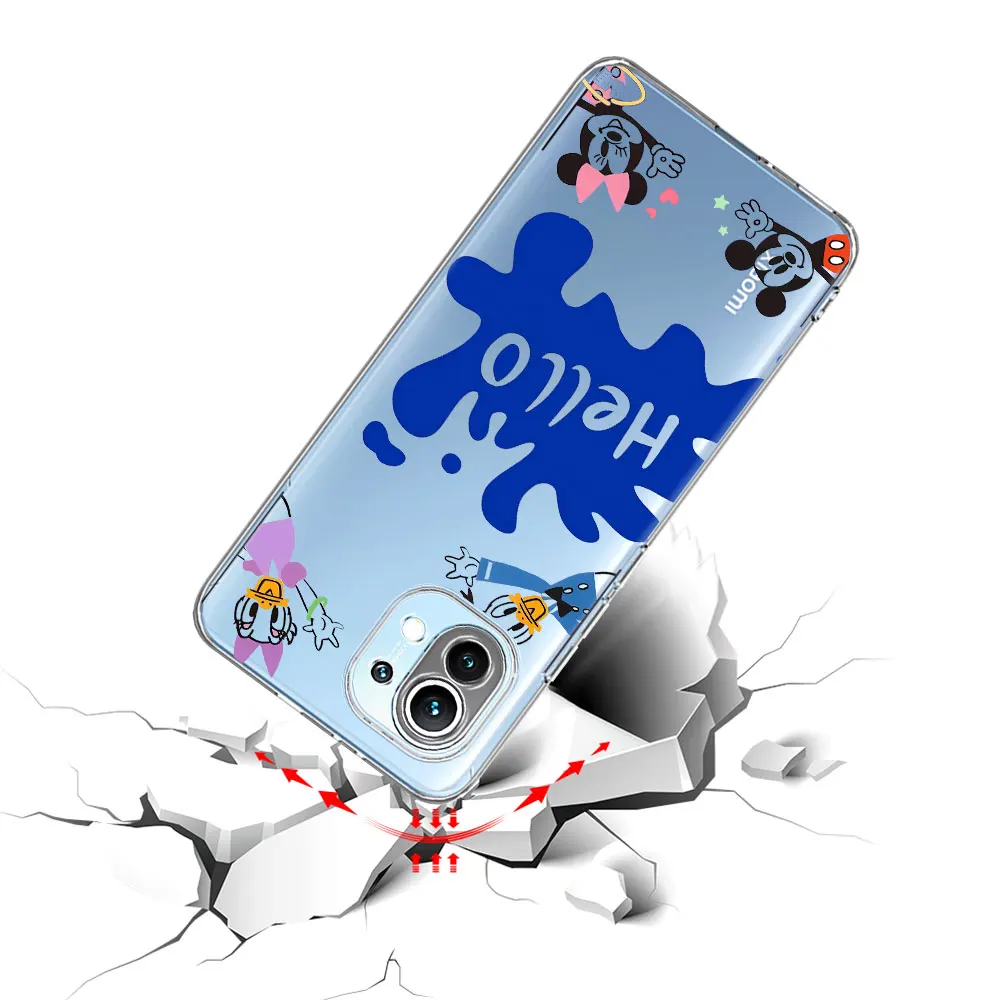 Disney Cute Mickey Case for Xiaomi Mi 11T 12 12X 13 10T 12T 10 11 5X A1 A3 CC9E 9T Pro A2 9 CC9 11i 8 Lite TPU Soft Phone Cover