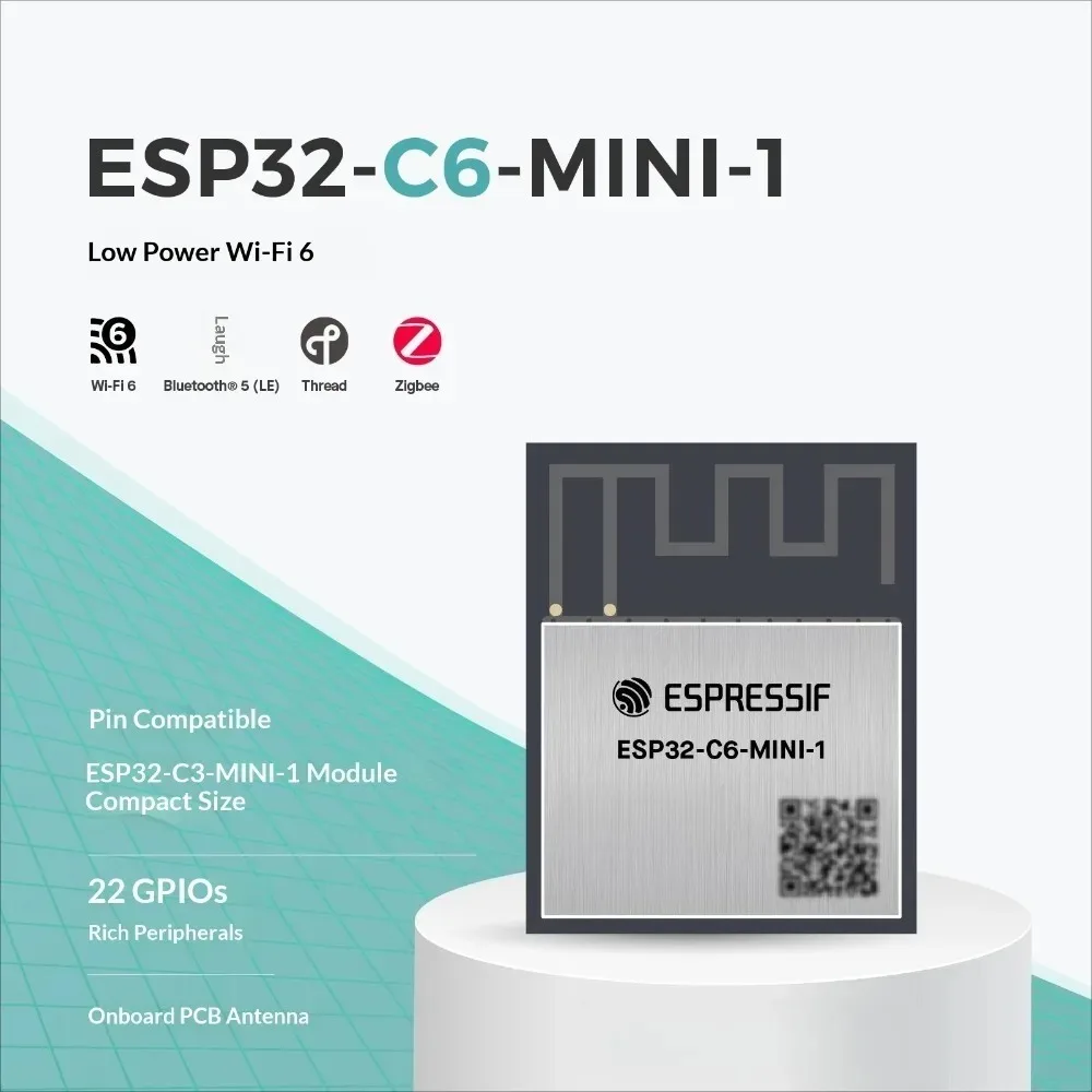 2-100pcs 23 GPIO ESP32-C6-WROOM-1-N4/N8/N16 1U-N4/N8/N16 WiFi6 BLE5 Zigbee Thread Module PCB
