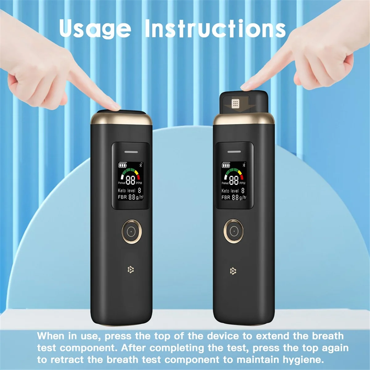

AA98 Professional Ketone Breath Analyzer High Accuracy Ketone Breath Meter Ketone Tester for Tracking Your Ketones Black